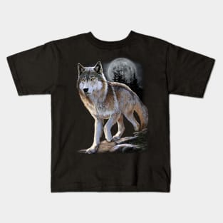 Hunting Alpha Wolf Kids T-Shirt